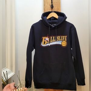 Black Graphic Pullover Hoodie